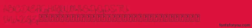 Fonte Cattalleya Demo – fontes pretas em um fundo vermelho