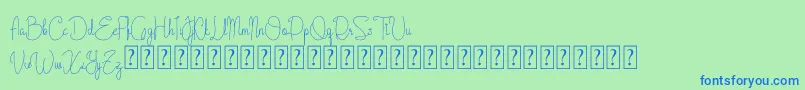 Cattalleya Demo Font – Blue Fonts on Green Background