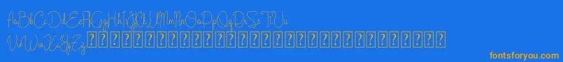 Cattalleya Demo Font – Orange Fonts on Blue Background