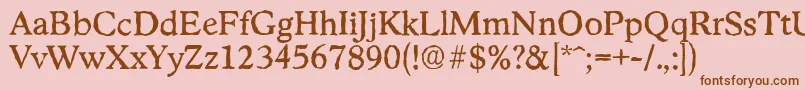 StratfordantiqueRegular Font – Brown Fonts on Pink Background