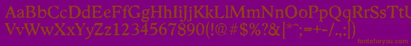 Police StratfordantiqueRegular – polices brunes sur fond violet