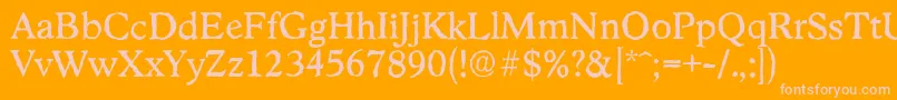 StratfordantiqueRegular-Schriftart – Rosa Schriften auf orangefarbenem Hintergrund