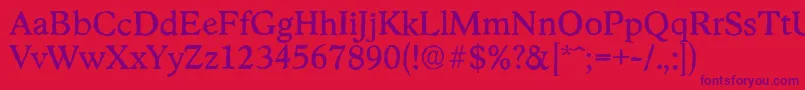 StratfordantiqueRegular Font – Purple Fonts on Red Background