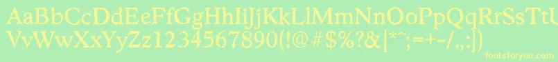 StratfordantiqueRegular Font – Yellow Fonts on Green Background