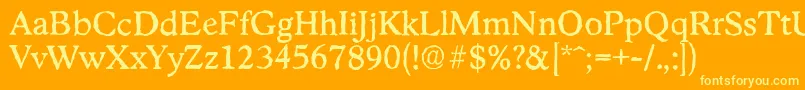 StratfordantiqueRegular Font – Yellow Fonts on Orange Background