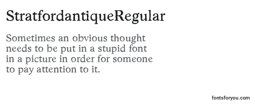 Review of the StratfordantiqueRegular Font