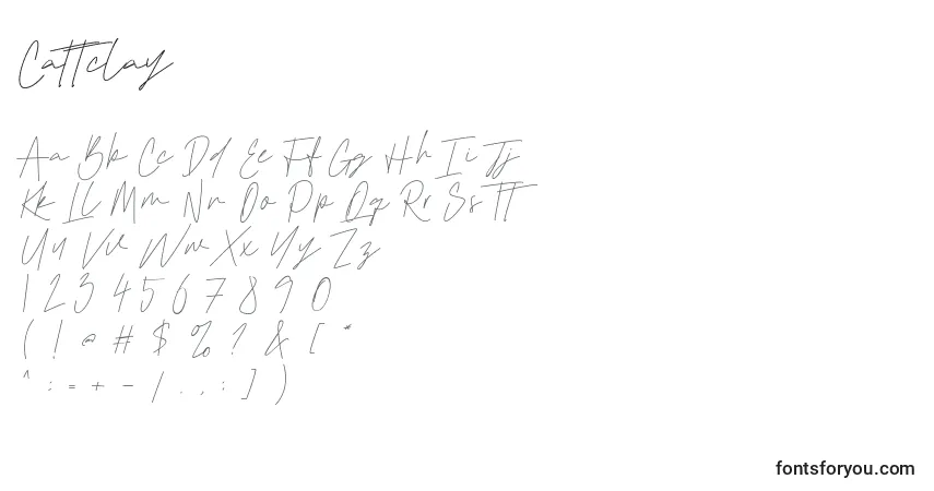 Cattclayフォント–アルファベット、数字、特殊文字