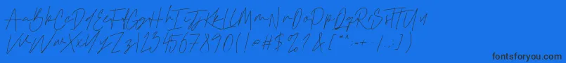 Шрифт Cattclay – чёрные шрифты на синем фоне