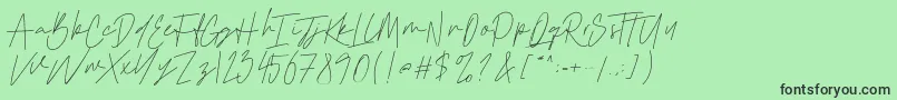 フォントCattclay – 緑の背景に黒い文字