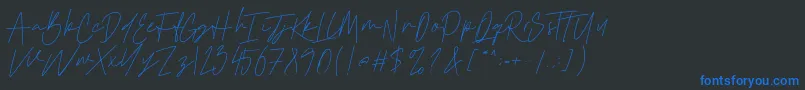 フォントCattclay – 黒い背景に青い文字