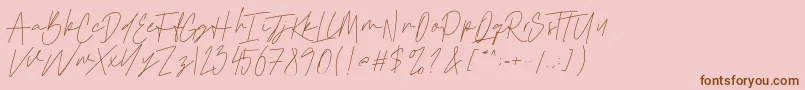 Cattclay-Schriftart – Braune Schriften auf rosa Hintergrund