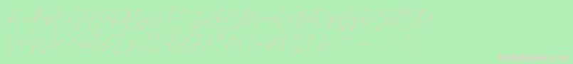 Cattclay Font – Pink Fonts on Green Background