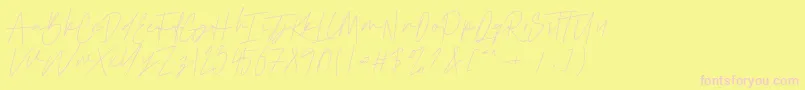 Cattclay-fontti – vaaleanpunaiset fontit keltaisella taustalla