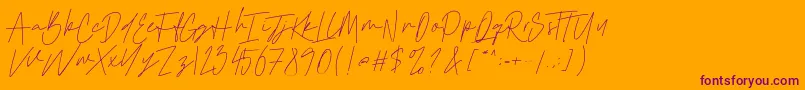 Cattclay Font – Purple Fonts on Orange Background
