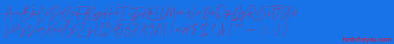 Cattclay-fontti – punaiset fontit sinisellä taustalla