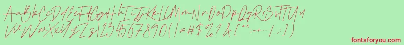 Cattclay Font – Red Fonts on Green Background