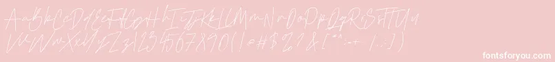 Cattclay-Schriftart – Weiße Schriften auf rosa Hintergrund