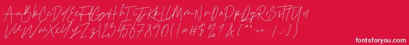 Cattclay Font – White Fonts on Red Background