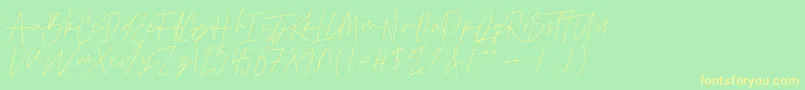 Cattclay-fontti – keltaiset fontit vihreällä taustalla