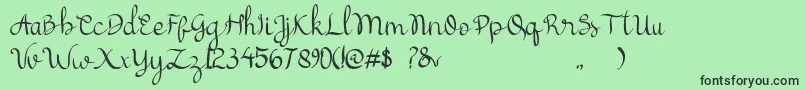 cattelyna Font – Black Fonts on Green Background
