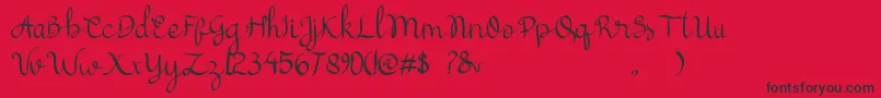 cattelyna Font – Black Fonts on Red Background