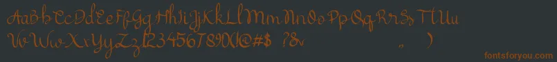 cattelyna-Schriftart – Braune Schriften auf schwarzem Hintergrund