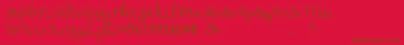 cattelyna-Schriftart – Braune Schriften auf rotem Hintergrund