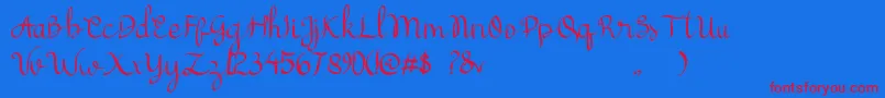 cattelyna Font – Red Fonts on Blue Background