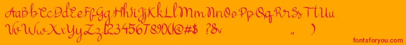 cattelyna Font – Red Fonts on Orange Background