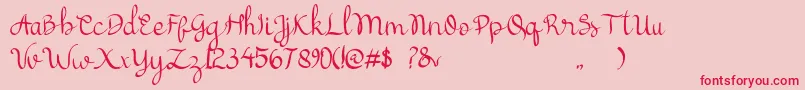 cattelyna Font – Red Fonts on Pink Background
