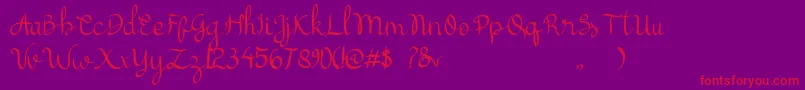 cattelyna-Schriftart – Rote Schriften auf violettem Hintergrund