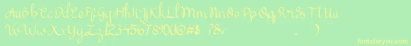 cattelyna Font – Yellow Fonts on Green Background