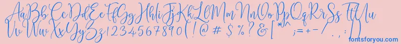 Cattieshine Font – Blue Fonts on Pink Background