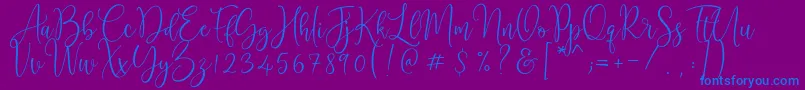 Cattieshine Font – Blue Fonts on Purple Background