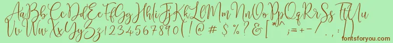 Cattieshine Font – Brown Fonts on Green Background