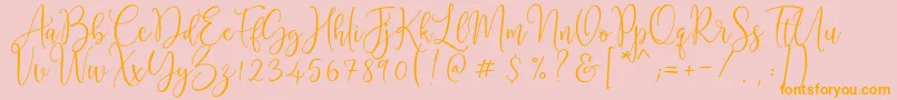 Cattieshine Font – Orange Fonts on Pink Background