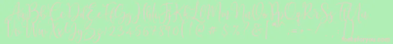 Cattieshine Font – Pink Fonts on Green Background