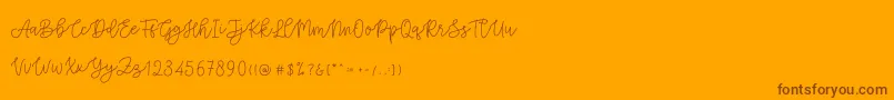 Cattomscute Font – Brown Fonts on Orange Background