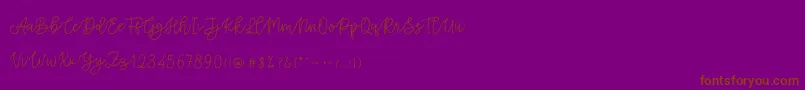 フォントCattomscute – 紫色の背景に茶色のフォント