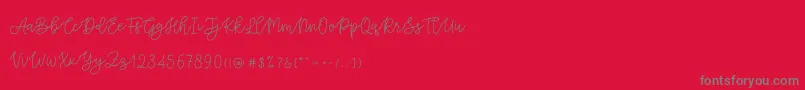 Cattomscute Font – Gray Fonts on Red Background