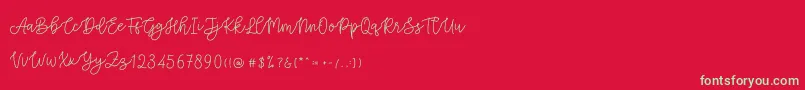 Cattomscute Font – Green Fonts on Red Background