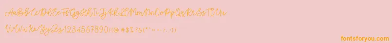 Cattomscute Font – Orange Fonts on Pink Background