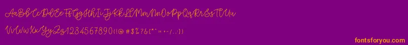 Шрифт Cattomscute – оранжевые шрифты на фиолетовом фоне