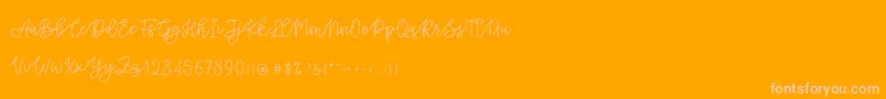 Cattomscute-Schriftart – Rosa Schriften auf orangefarbenem Hintergrund