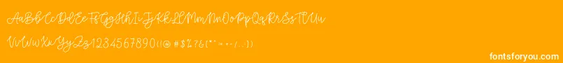 Cattomscute-Schriftart – Weiße Schriften auf orangefarbenem Hintergrund