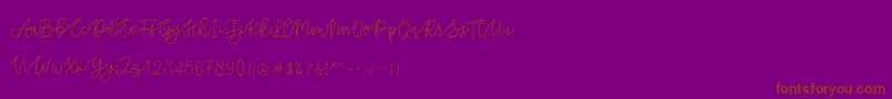 Cattomscute-Schriftart – Braune Schriften auf violettem Hintergrund