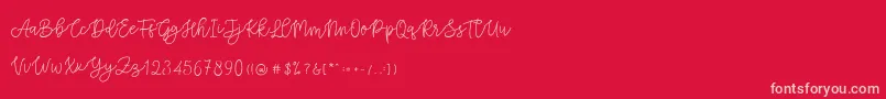 Cattomscute Font – Pink Fonts on Red Background