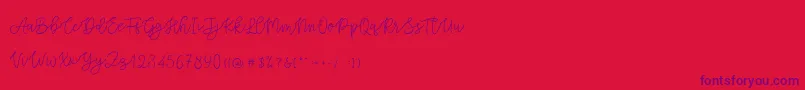 Cattomscute-Schriftart – Violette Schriften auf rotem Hintergrund