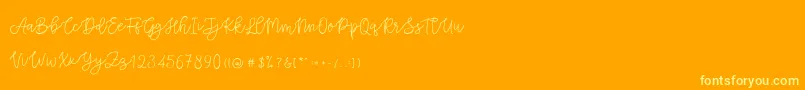 Cattomscute-Schriftart – Gelbe Schriften auf orangefarbenem Hintergrund