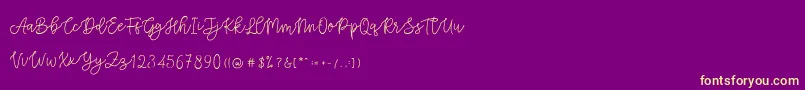 Cattomscute Font – Yellow Fonts on Purple Background